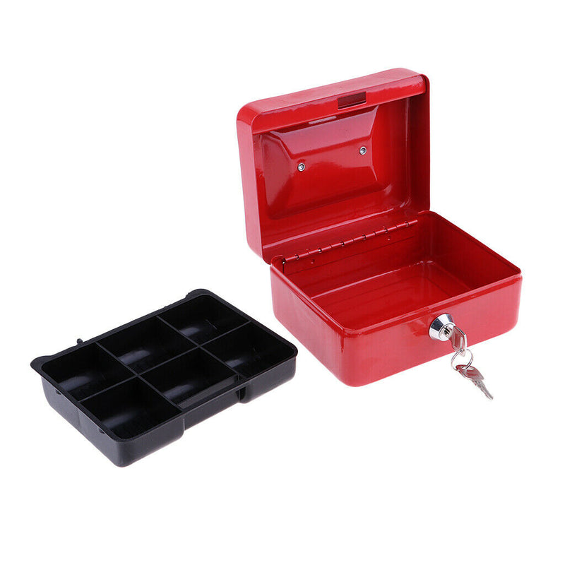 Practical Mini Cash Money Box Stainless Steel Security Lock Lockable Safe Metal