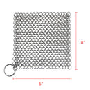 Chainmail Scrubber Stainless Steel Skillet 8" x 6"  mail cast iron