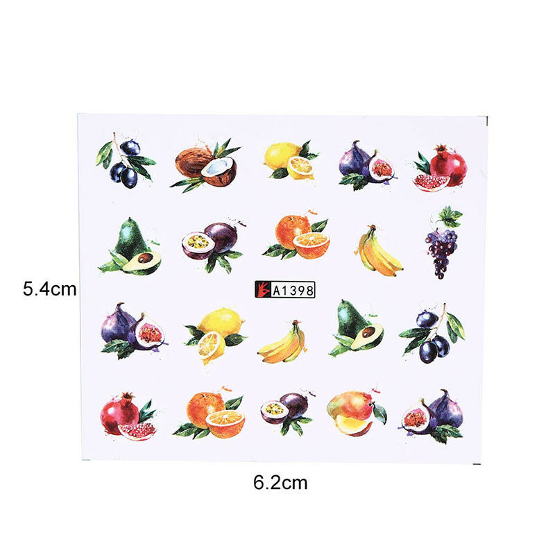 18 sheets fruit cocktail watermark decals water transfer nail art stickers di Dz