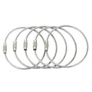 (50-Pack) Ultra Tough Stainless Steel String Wire Luggage Tag Loops Keyring E1Y1