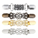 Retro Shawl Clips with Chain - Pack of 4 - Cardigan Sweater Clips Clasp,