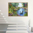 River DIY Full Drill Round Diamond Painting Embroidery Kit Needlework Decor