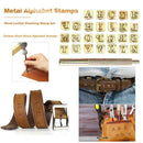 26pcs Wood Leather Punching Stamp Set Carbon Steel Metal Alphabet Stamps