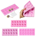 12 Silicone Mold Lollipop Mould Tray Candy Chocolate Lollypop Mold Round