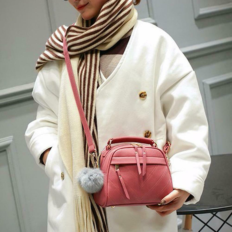 Women Messenger Handbag Shoulder Bag PU Leather Satchel Sling Bag/Cameo