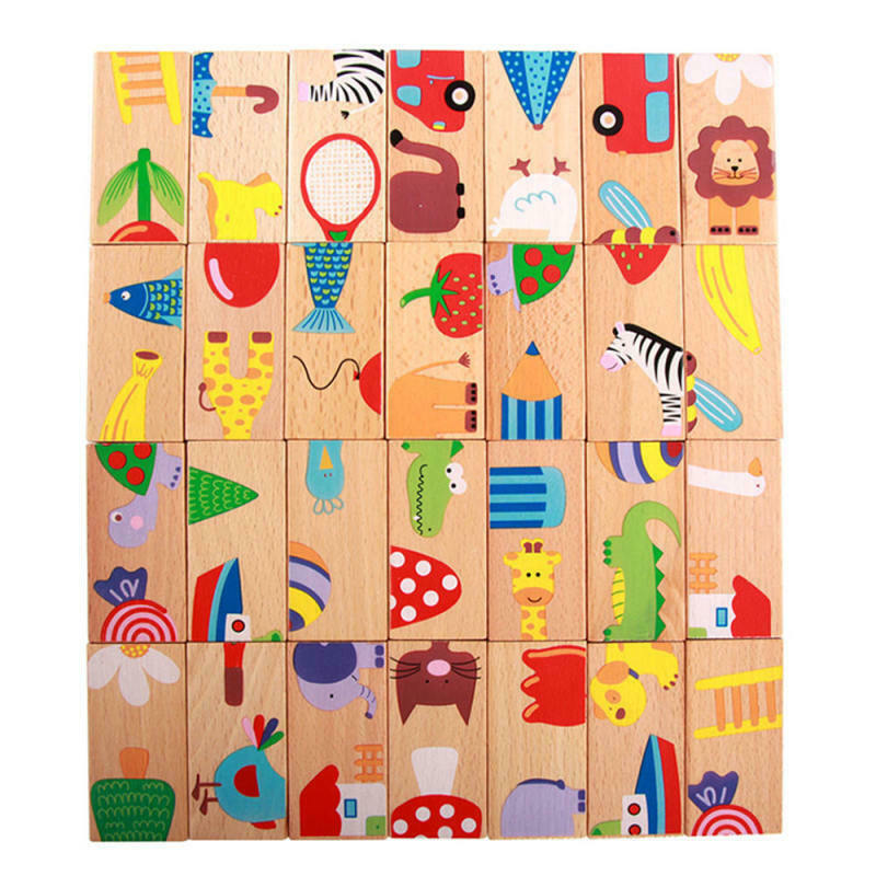 28pcs Children's Kids Dominoes Traditional Family Travel Game Fun Toys WEV