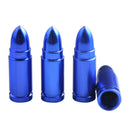 4 Pieces Car Truck Wheel Stem Aluminum Bullet Tyre Valve Cover Caps Blue