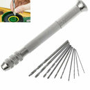 Precision Pin Vise Hand Drill w/10x Twist Drill Bits Rotary Tools For DIY Mold