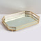Mirror Tray, Vanity Tray with Eight Corner Metal for Dresser Bathroom Bedroom