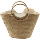 Women's Straw Handbag Flower Woven Summer Beach Messenger Tote Bag Basket S E6Y1