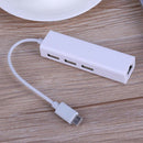 USB-C USB 3.1 Type C to USB RJ45 Ethernet Lan Adapter Hub Cable for Macbook B ï¼D