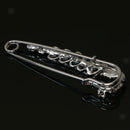 2pcs Retro Crystal Peacock Metal Large Safety Pin Brooch Sweater Scarf Clip