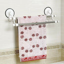 18.5 Inch Double Bars Suction Cup Towel Rail Holder Storage Racks Wall Moun