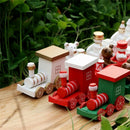 New Christmas Train Painted Wood Christmas Decoration for Home with Santa/B L2O1