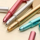 Gel Pen Metal Novelty Feather Pattern Fine Stick Ballpoint Pen Black Ink Pa J7Q1