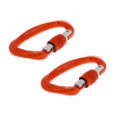2x 25KN Auto Locking Carabiners Aluminum Lightweight D-Ring Outdoor Buckle for