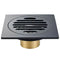 4 Inch Square Shower Drain with Removable Cover Grate, Brass Anti Clogging  S4O7