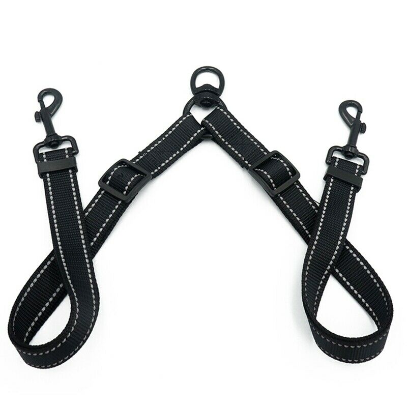 Double Leash Coupler for Large Dogs Adjustable Heavy Duty Nylon Splitter fo