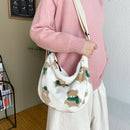 Korean Bear Crossbody Tote Bag Women Plush Casual Shoulder Dumpling Handbag