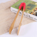 Bamboo Bread Kitchen Tongs Food Bbq Tool Wooden Clamp Food Clip Home Decora