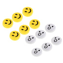 Lovely Face Silicone Tennis Vibration Dampeners, 12 Pieces, Yellow & White