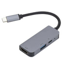 Portable 4K HDMI 87W USB-C 5Gbps USB3.0 Adapter 3 in 1 USB Type-C HUB Converter