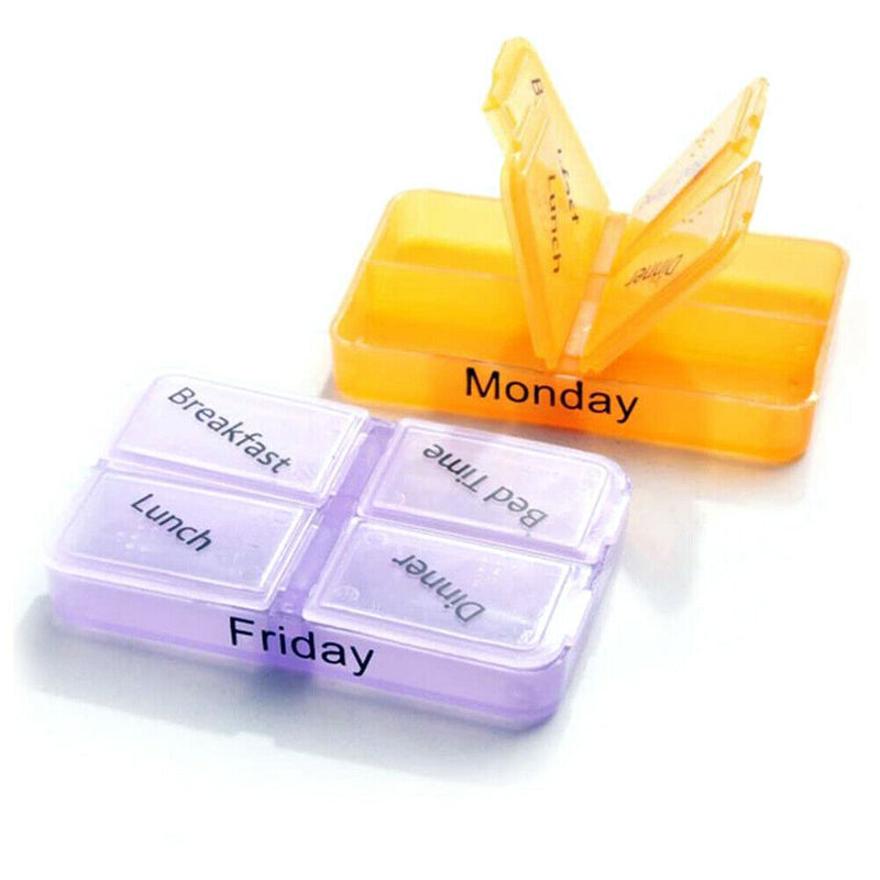 4 Times A Day Weekly Medicine Case Moisture-Proof Container for Pills Vitamin