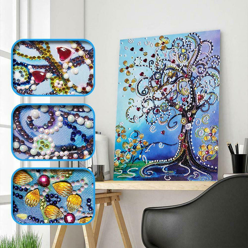 5D DIY Special Shaped Diamond Painting Cross Stitch Wall Art (D1026 Tree)