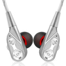 3.5mm HiFi Wired Earphone Dual-Dynamic Quad-core Speaker In-ear earbuds Fle R4D1