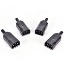 4X IEC C14 Male Inline Chassis Socket Plug Rewireable Mains Power Connector 3CAU