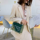Fashion Women Shoulder Bag Letters PU Leather Flap Messenger Bags (Green) A