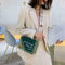 Fashion Women Shoulder Bag Letters PU Leather Flap Messenger Bags (Green) A