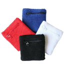Zipper Pocket Towel Sports Sweat Wristband Sports Protector Black R4S5