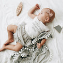 Soft 100% Cotton Muslin Prom Prom Swaddle Blanket for Baby Gray
