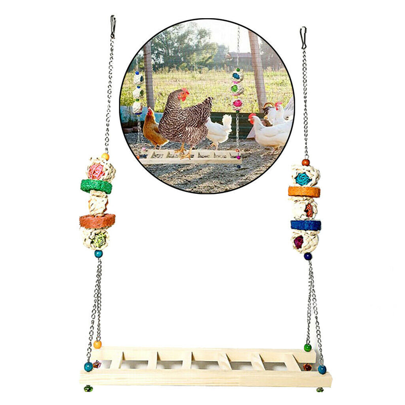 Set of 2 Chicken Swing Wooden Perch for Large Birds Macaws Budgie Conure