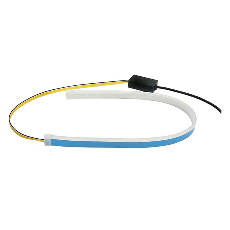2x Flexible Tube LED Strips Daytime Turn Signal Lights 30cm Red+Yellow