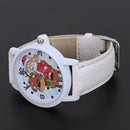 Christmas Elderly Pattern Leather Band Analog Quartz Vogue Watches Christma