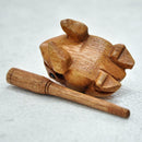 Wood Frog Rasp Percussion Musical Instrument Tone Block with Stick Supplies J7W3