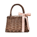 New Summer Fashion Woman Spliced Bow Brown Color Double Handles Light Porta