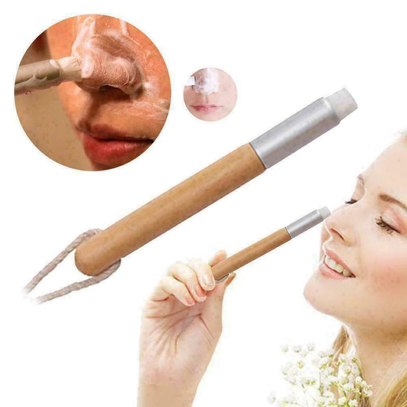 Facial Cleansing Exfoliating Brush Blackhead Pore Clean Face E8K8 Wooden J4H0