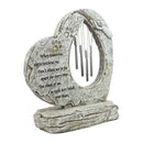 Dog Memorial Stone with Sympathy Poem and Wind Chimes for Garden Yards