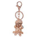 Poodle Dog Rhinestone Crystal Keyring Charm Pendant blue A1F5
