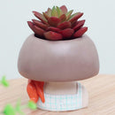 2PCS Lovely Girls Mini Flower Pot Cacti Succulent Plant Pot Garden Planter