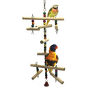 Parrot Bird Wooden Ladder Perch Toys Small Beads Varicolored