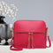 Tassel Shell Messenger Women Leather Handbags Solid Shoulder Bags (Rose Red
