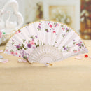Folding Fan Chinese Flower Lace Silk Hand Held Fan Wedding Dancing Party   Z