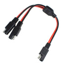 DIY 20A 1 to 2 14 AWG Quick Connect Disconnect Plug SAE to SAE Extension Cable