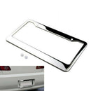 1PCS Chrome Stainless Steel Metal License Plate Frame Tag Cover With Screw Ca 3C