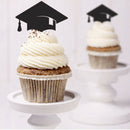 30 Pcs Bachelor Hat Cap Cupcake Toppers Graduation Party Grad Decorations S L4I6