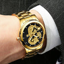 Fngeen Creative Dragon Luxury Fashion Steel Strap Watch Men Quartz-Watch Ca